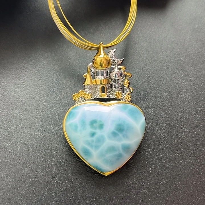 针钠钙石（海纹石）未镶嵌戒指吊坠