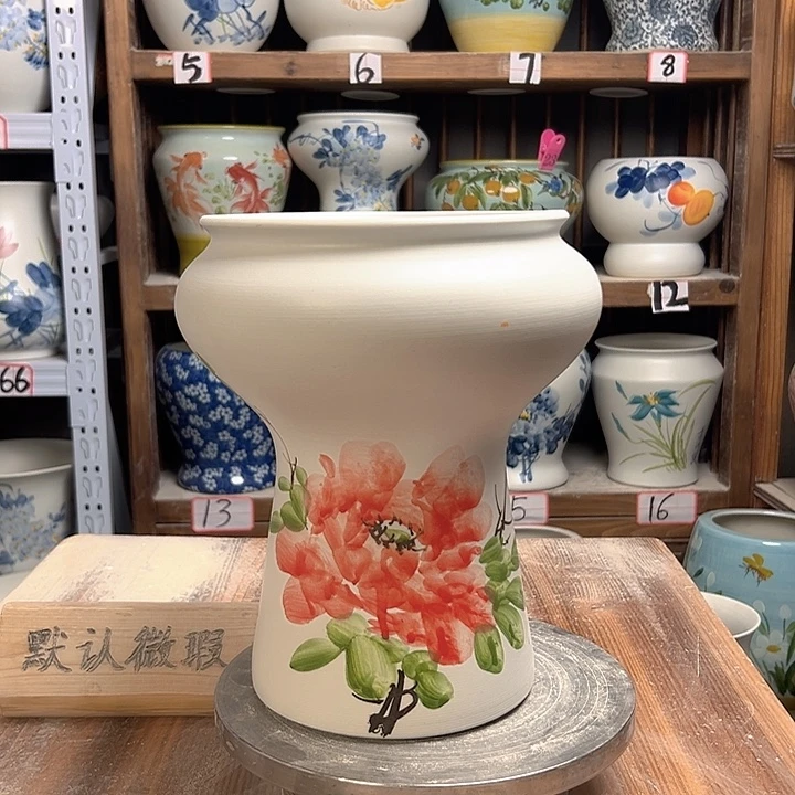 陶蘑菇红牡丹陶瓷新款陶瓷陶瓷