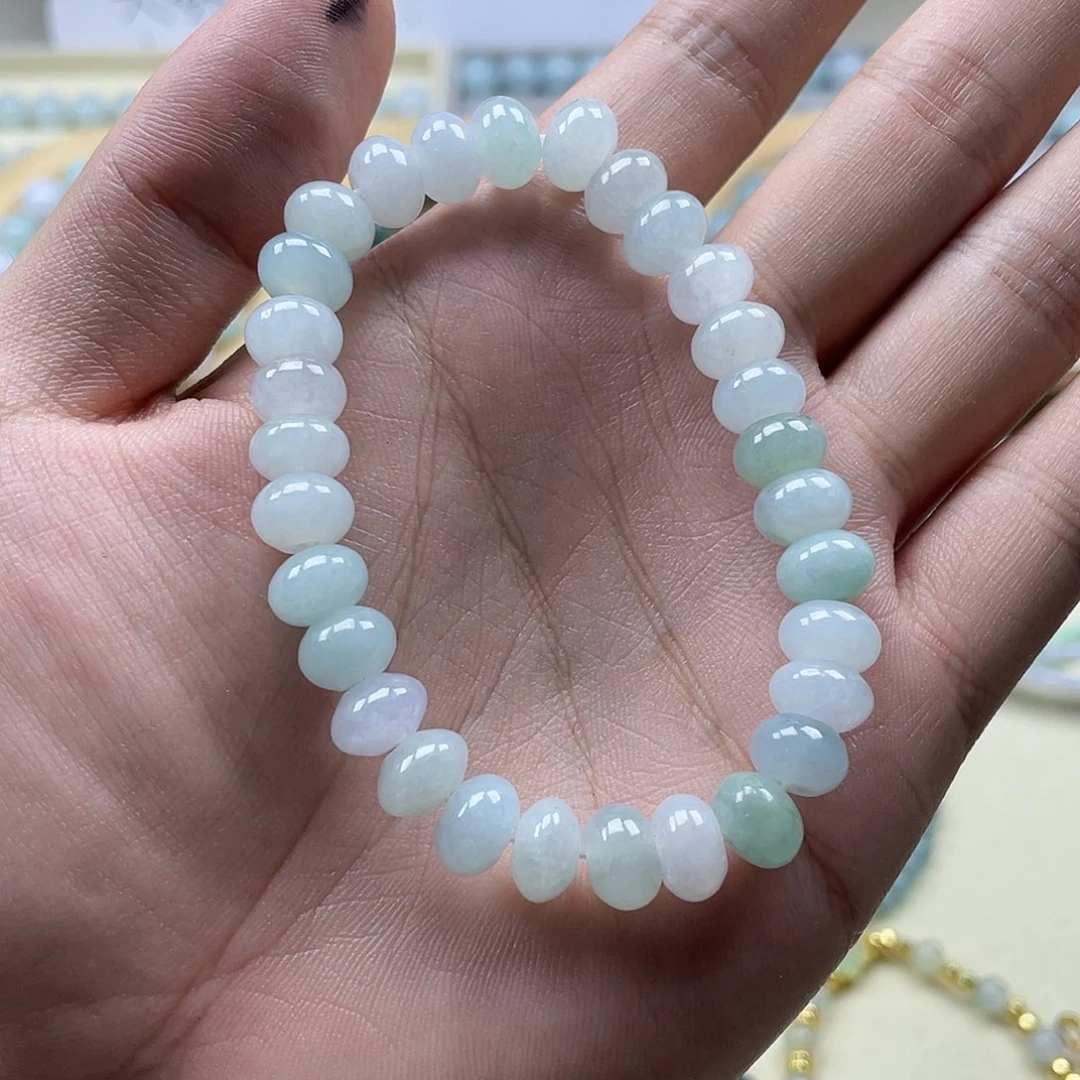 颈饰未镶嵌翡翠9mm 算盘珠珠串