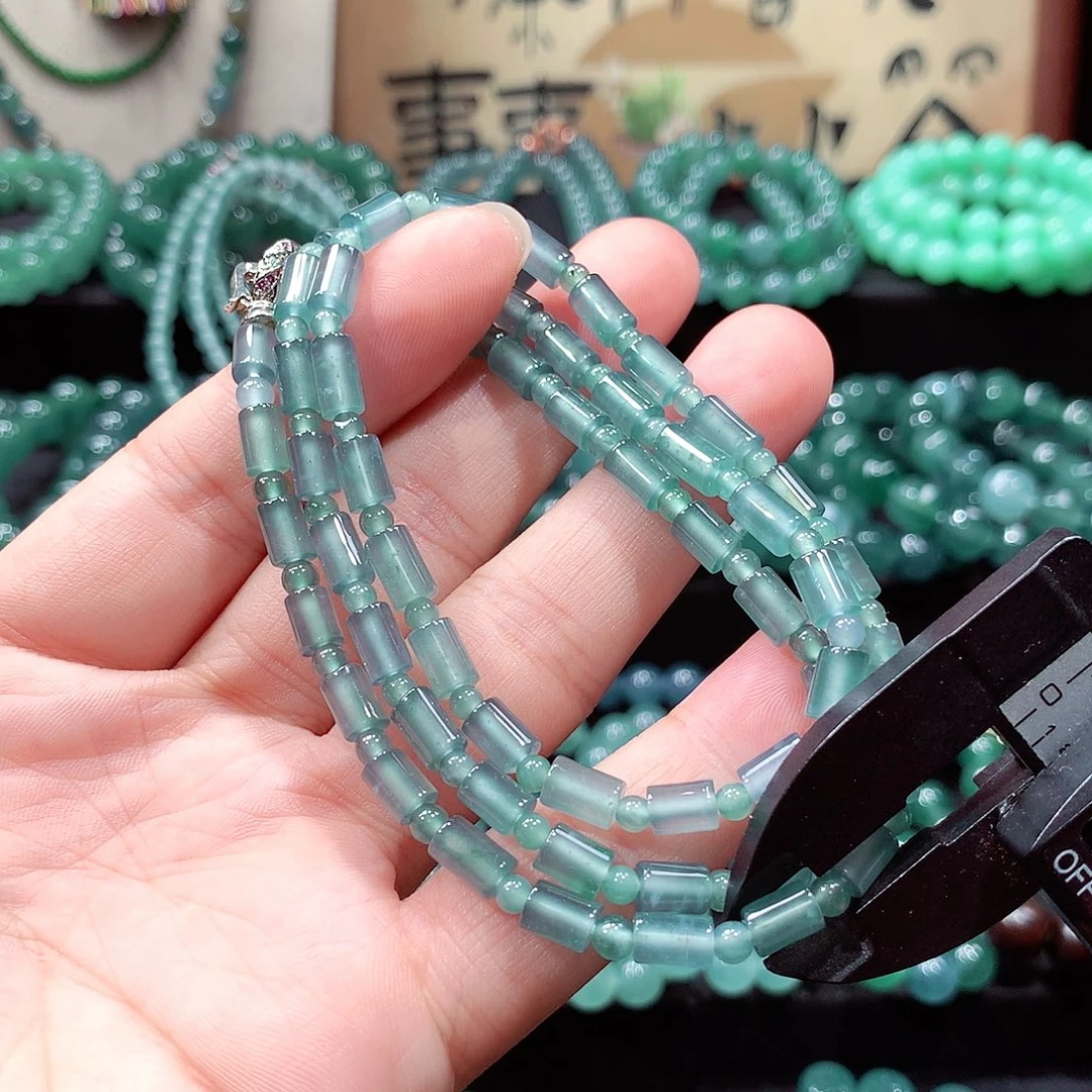 翡翠未镶嵌手链卡4.7