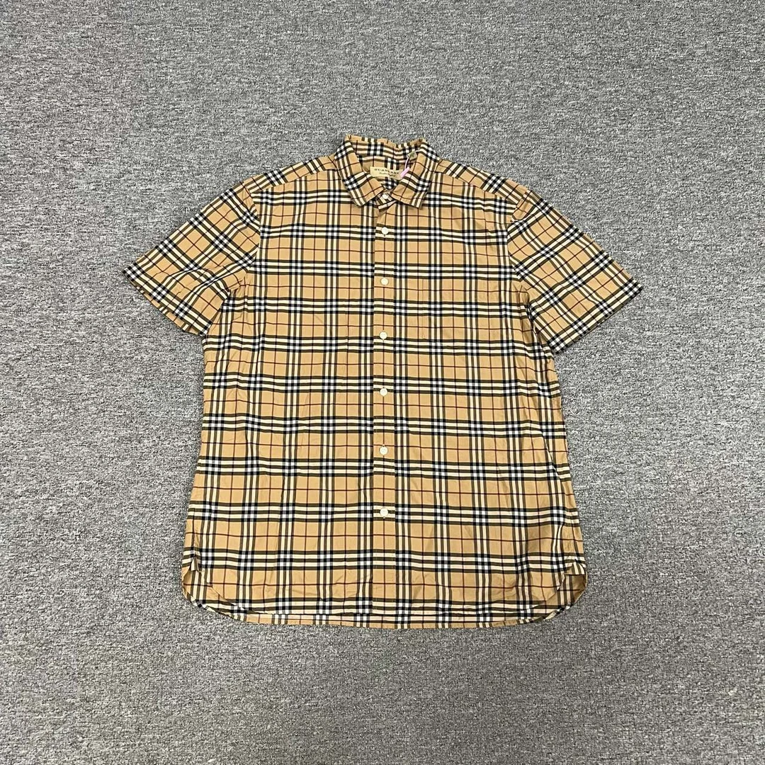 99新 BURBERRY/博柏利 Burberry 格纹衬衫短袖xl码