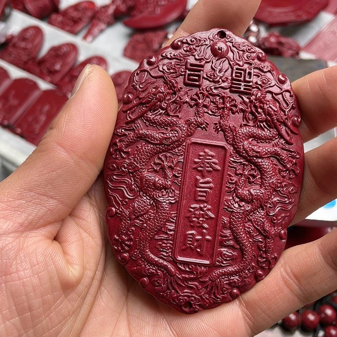 天然辰砂紫金砂奉旨发财挂件