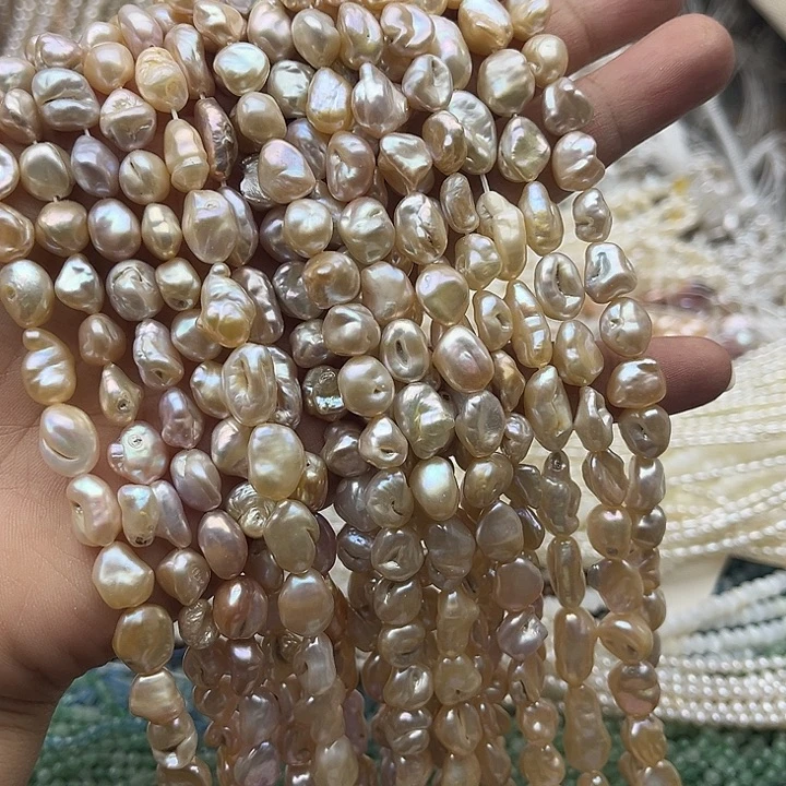 玛瑙/玉髓未镶嵌珠宝半成品一条6-8mm左右相思豆巴洛克珍珠