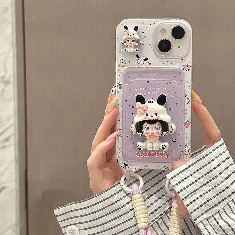 适用苹果16/15PRO卡包手机壳华为一加荣VIVOIQ00小米OPPO小众壳