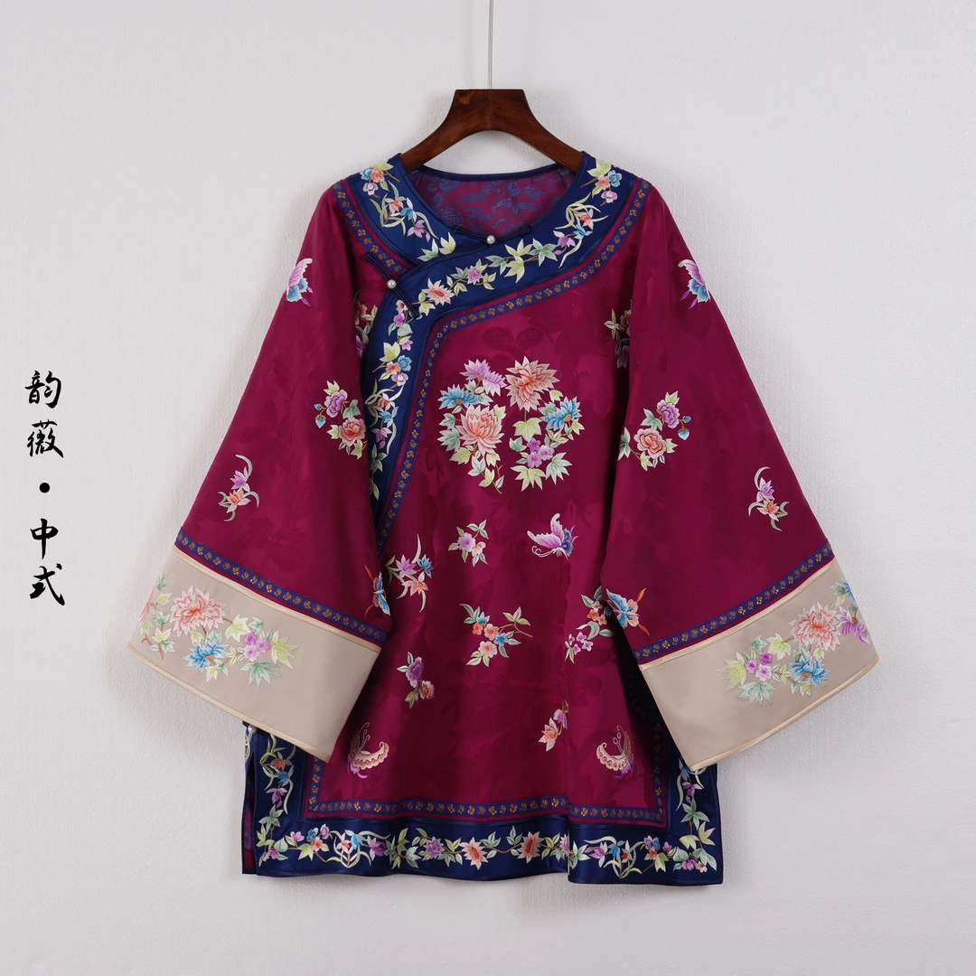 刺绣常规款复古薄款长袖日常上衣新中式中国风女装10182