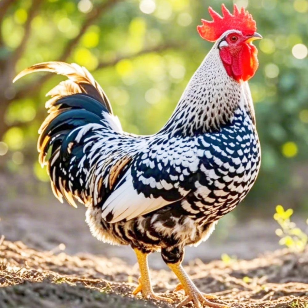 4两半斤左右芦花鸡白芦花宠物鸡脱温包邮活苗土鸡散养笨鸡活幼苗