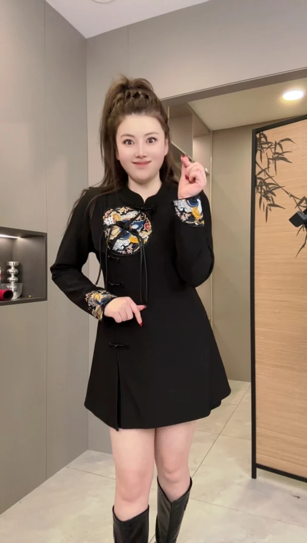 2024秋冬新款时尚修身洋气显瘦1512国风拜年服套装