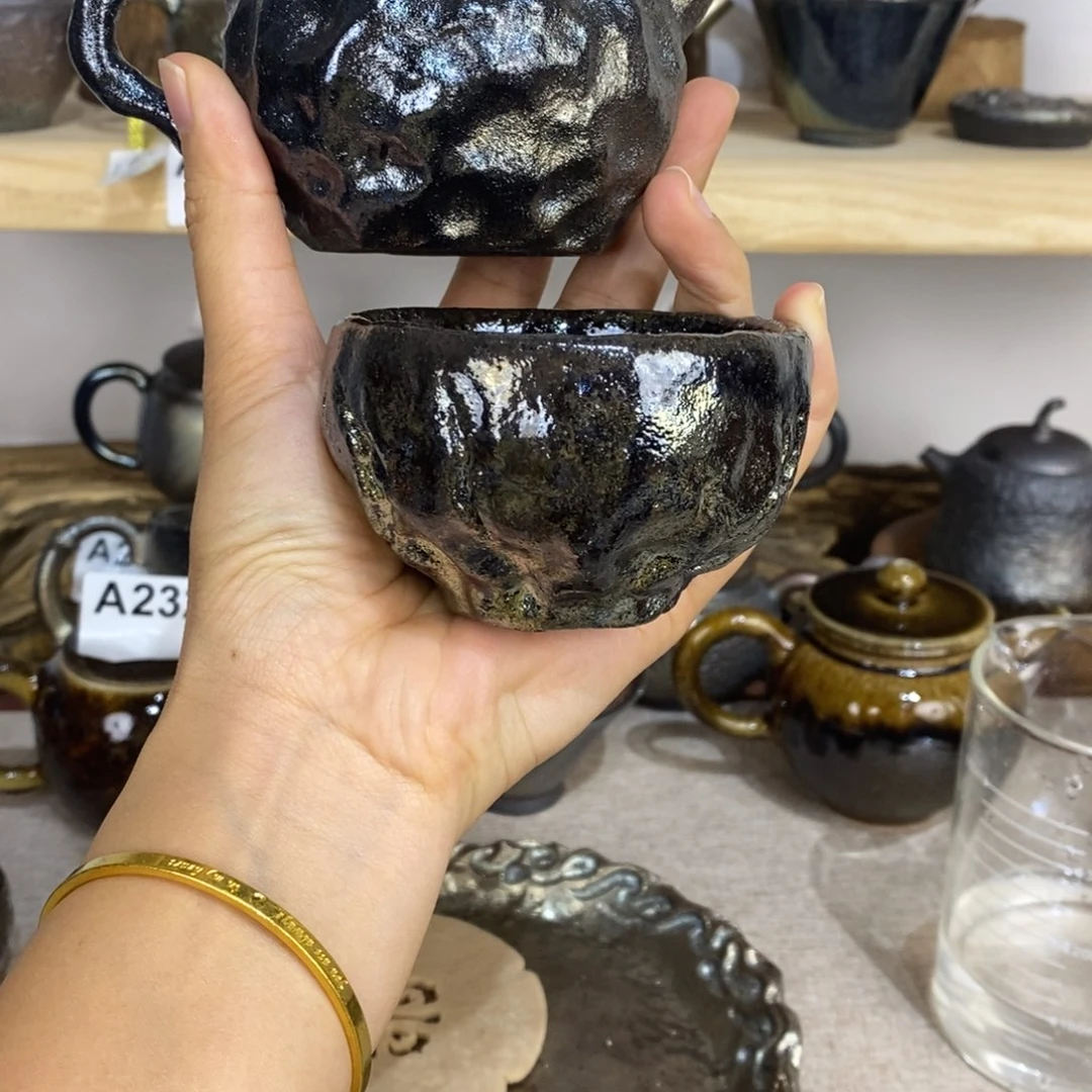 上****建水紫陶柴烧茶壶