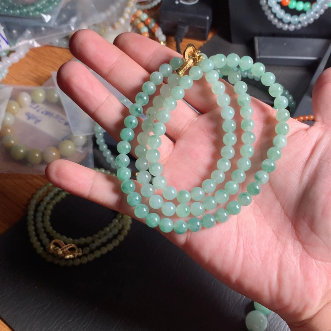 定制翡翠未镶嵌19号卡7葡萄飘花