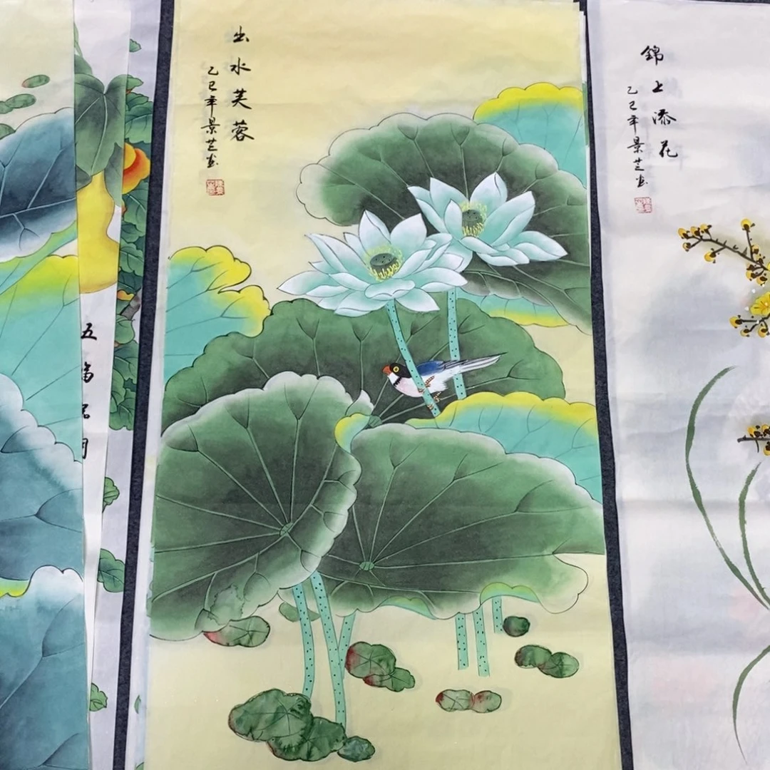 国画尺寸100✖️50三尺工笔手绘