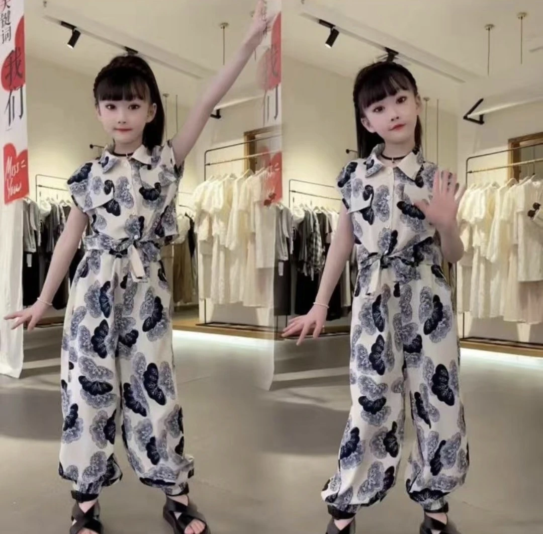 【冰凉夏日】女童2025夏季薄款两件套休闲裤束脚裤宽松显瘦百搭裤