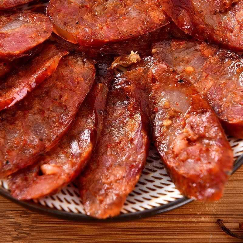 【手工香肠3斤】农村柴火烟熏土猪麻辣香肠