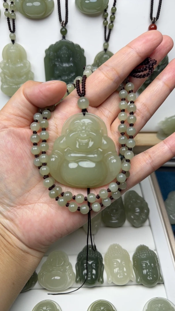 和田玉冰晴水蜂蜜水佛公