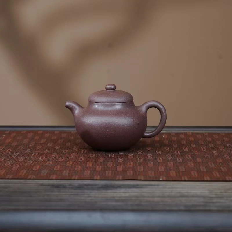 CZP粗砂天青[柿圆180CC]原矿手工紫砂壶