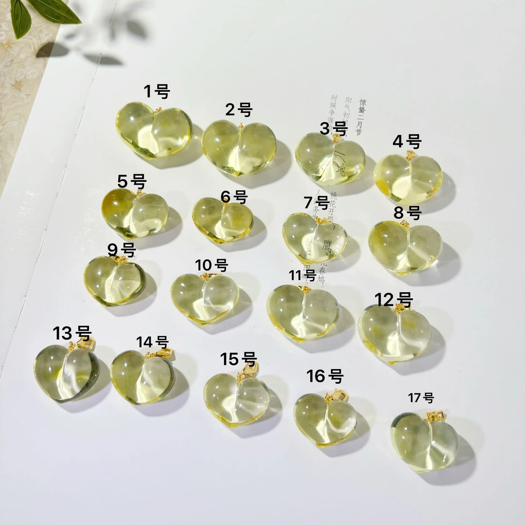 【孤品】.鑫上人珠宝.柠檬珀爱心屁桃.多样性发其一（配皮绳）