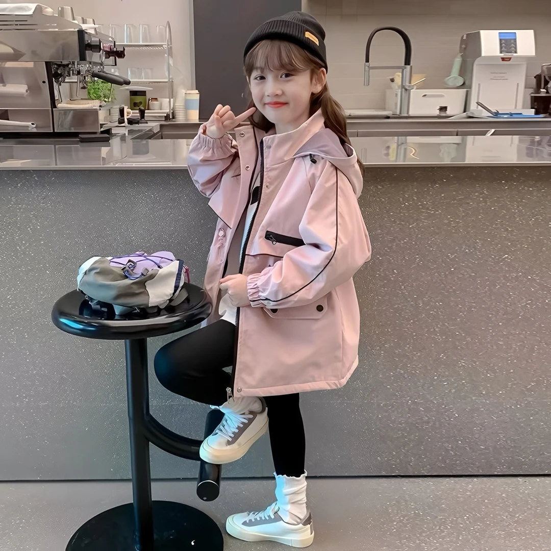 女童外套冲锋衣2025新款洋气中大童女孩上衣儿童时髦春秋款外套