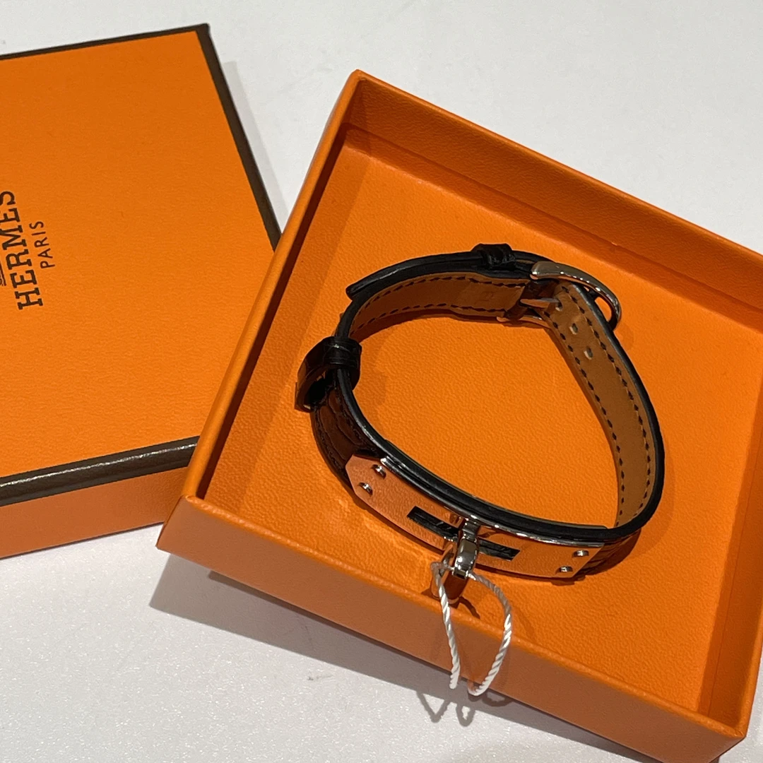 99新 Hermes/爱马仕  Kelly黑银手环 黑银