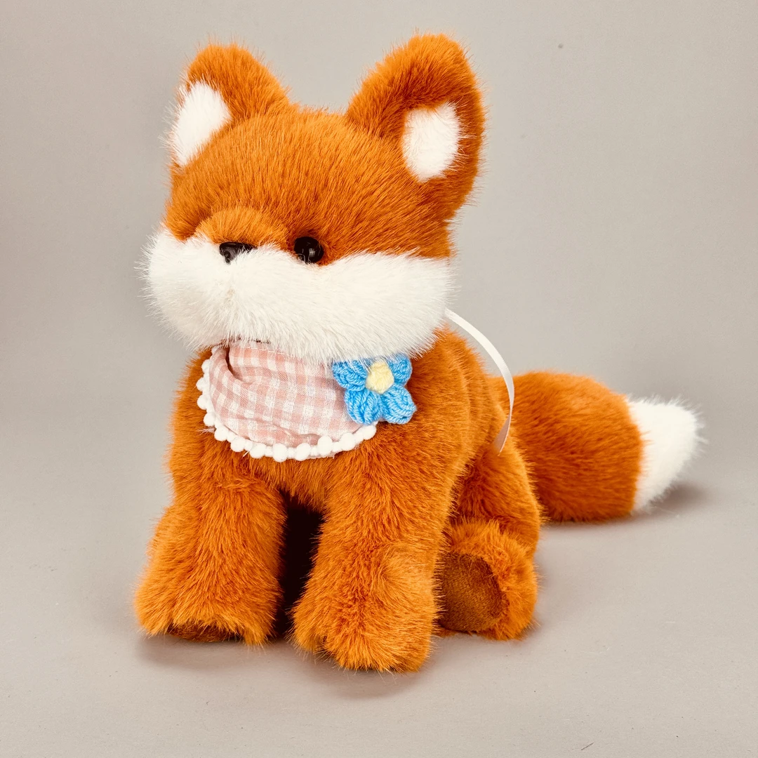 原创围兜狐狸玩偶娃娃布娃娃生日礼物公仔送女生桌伴陪伴豆袋