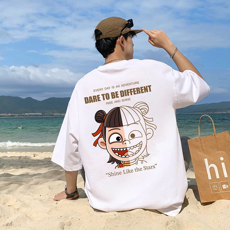 重磅230克纯棉短袖精梳洛赛纺青少年T恤