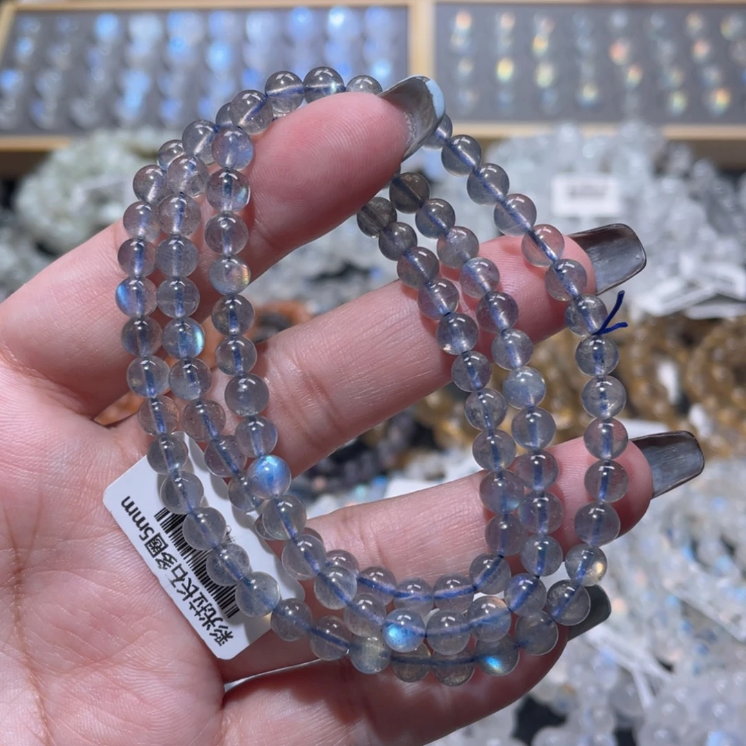 长石手链未镶嵌灰月光手链5mm