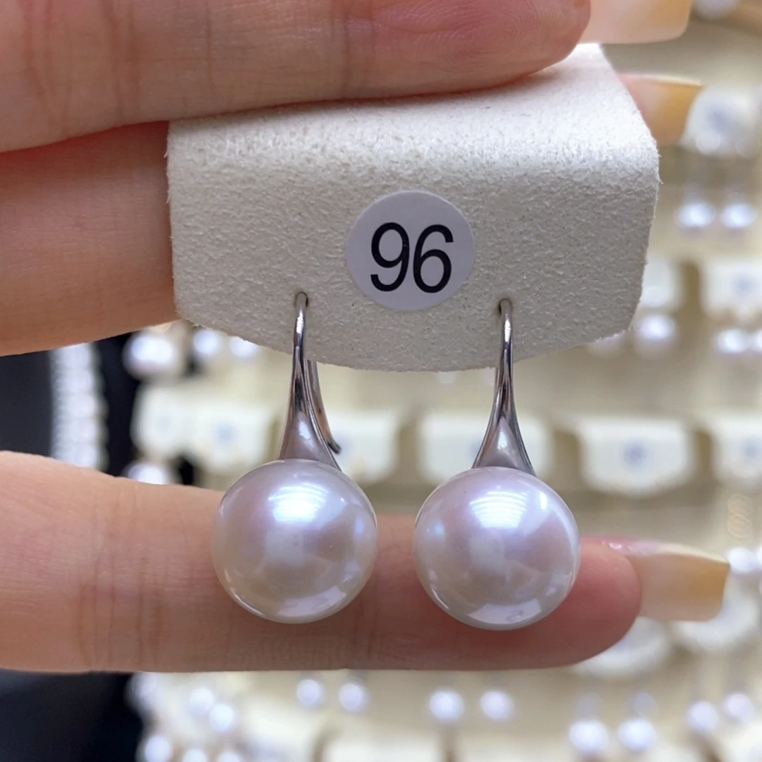 银S925镶嵌耳饰淡水珍珠