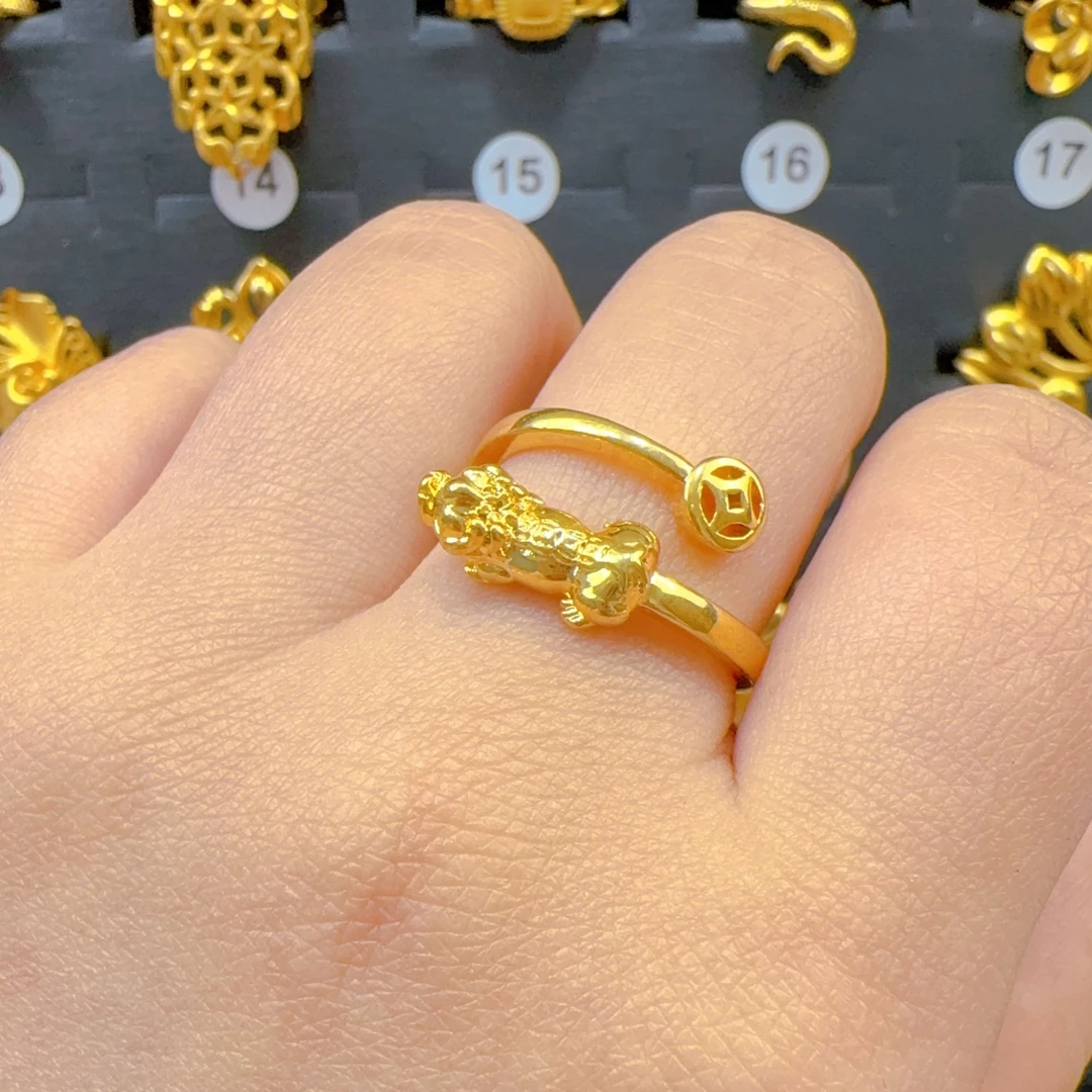 铜合金戒指 铜合金戒指 时尚简约大气开口可调节女款戒指122