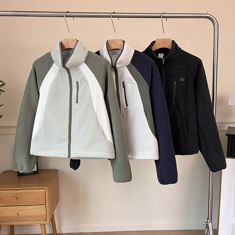 特！升级热皮~摇粒绒！空气锁温保暖拼色休闲春外套 H4873 女装 E