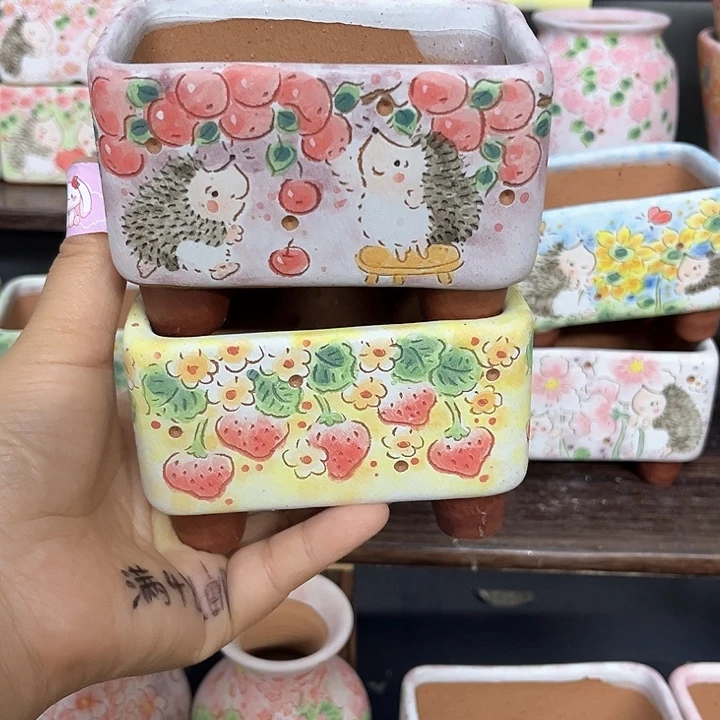 心***师瑕疵手工制作多肉花盆