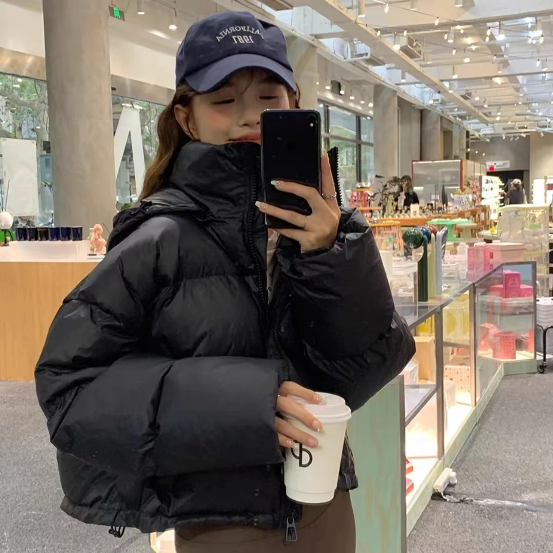 Mn-韩版简约可脱卸帽羽绒服冬季百搭气质宽松女