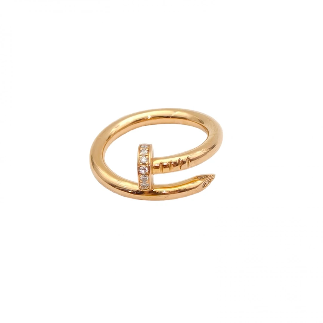 99新 Cartier/卡地亚 【念念】钉子戒指 18K玫瑰金/钻石 54