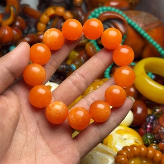 琥珀（花珀）手串未镶嵌蜜蜡
