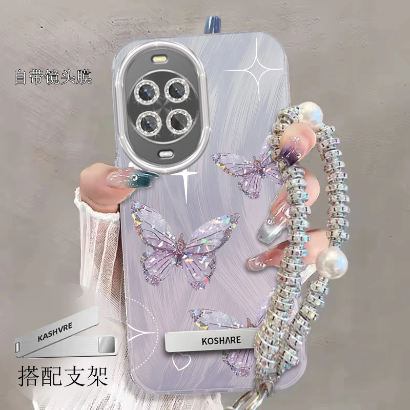 带镜头膜华为Nova14Pro手机壳蝴蝶MIA-AL00全包软壳nova14pro羽纱