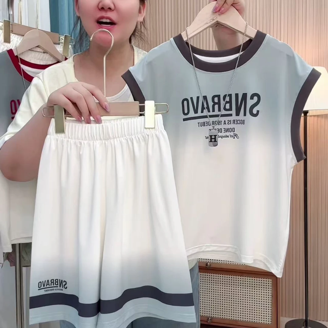 【超弹冰丝两件套】中大童夏款高弹速干凉快透气套装2025男女童超薄