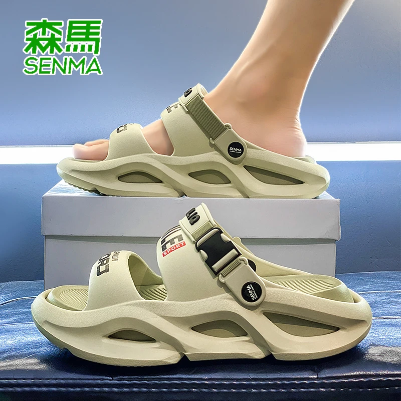 森马凉鞋男2025新款夏季外穿开车两用拖鞋情侣户外运动厚底沙滩鞋