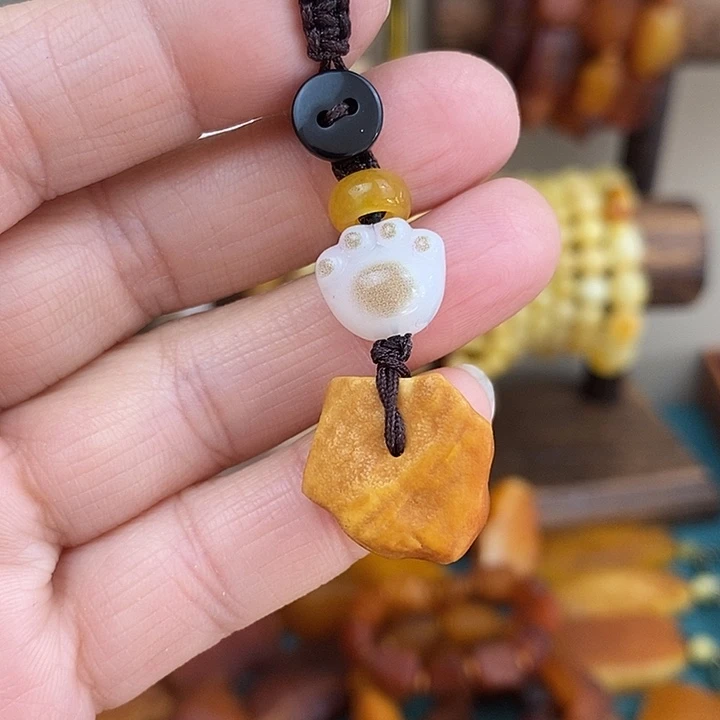 蜜蜡未镶嵌颈饰钥匙扣