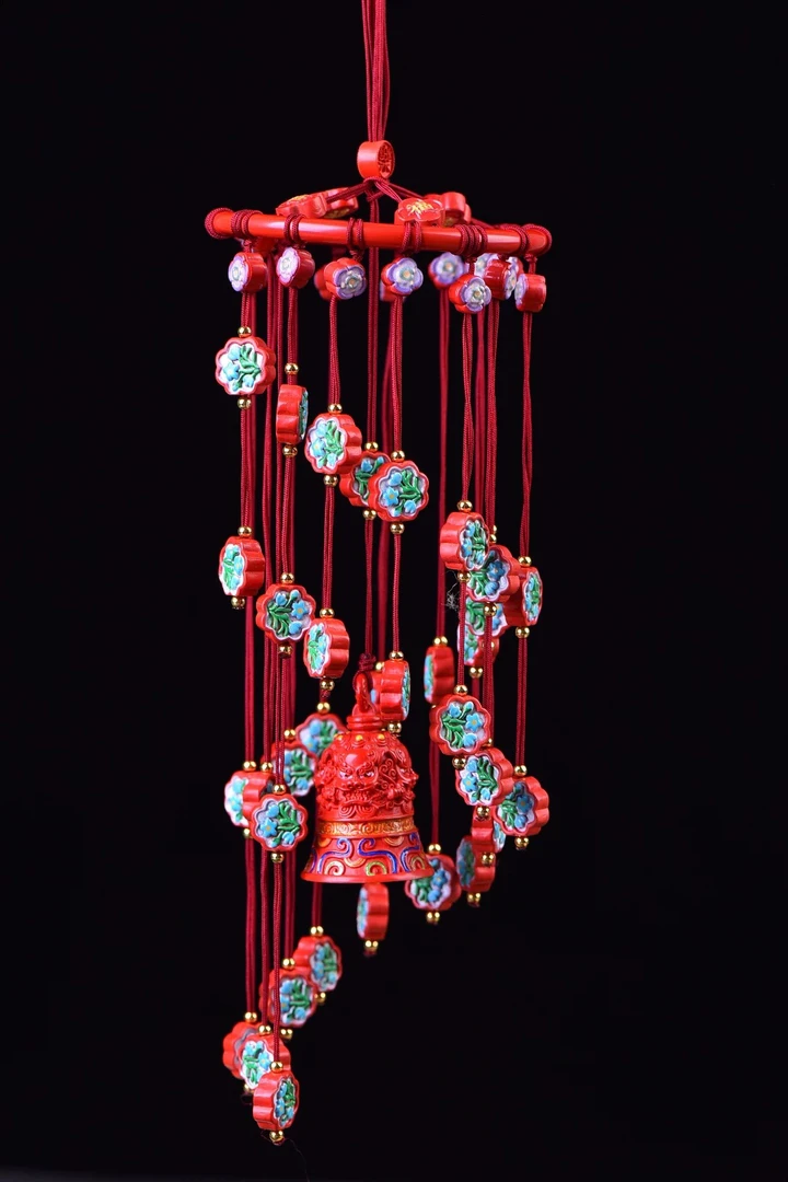 含辰砂工艺品朱砂风铃挂件 家居风s
