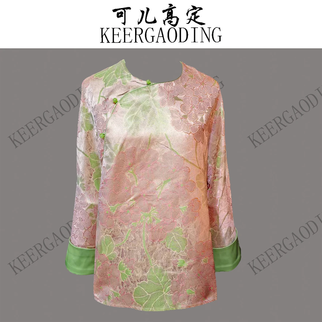 【可儿•高定】高端新中式国风设计师款桑蚕丝花罗上衣BZ-M35070K