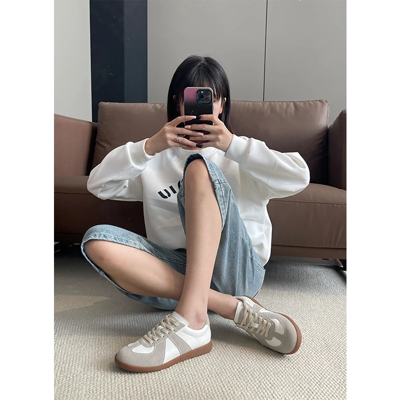 德训鞋女鞋子2025新款春秋款百搭平底运动鞋爆款休闲板鞋潮小白鞋