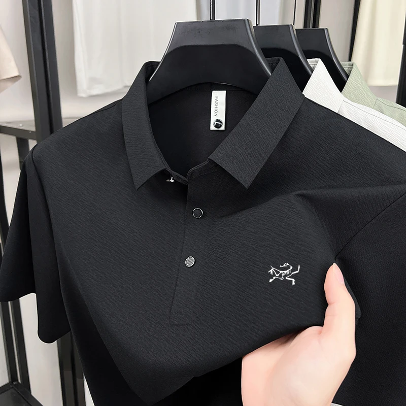 折扣清仓刺绣薄款短袖t恤男速干上衣男士polo休闲半袖翻领