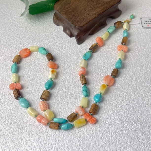 1280|绿松石多宝项链，18k