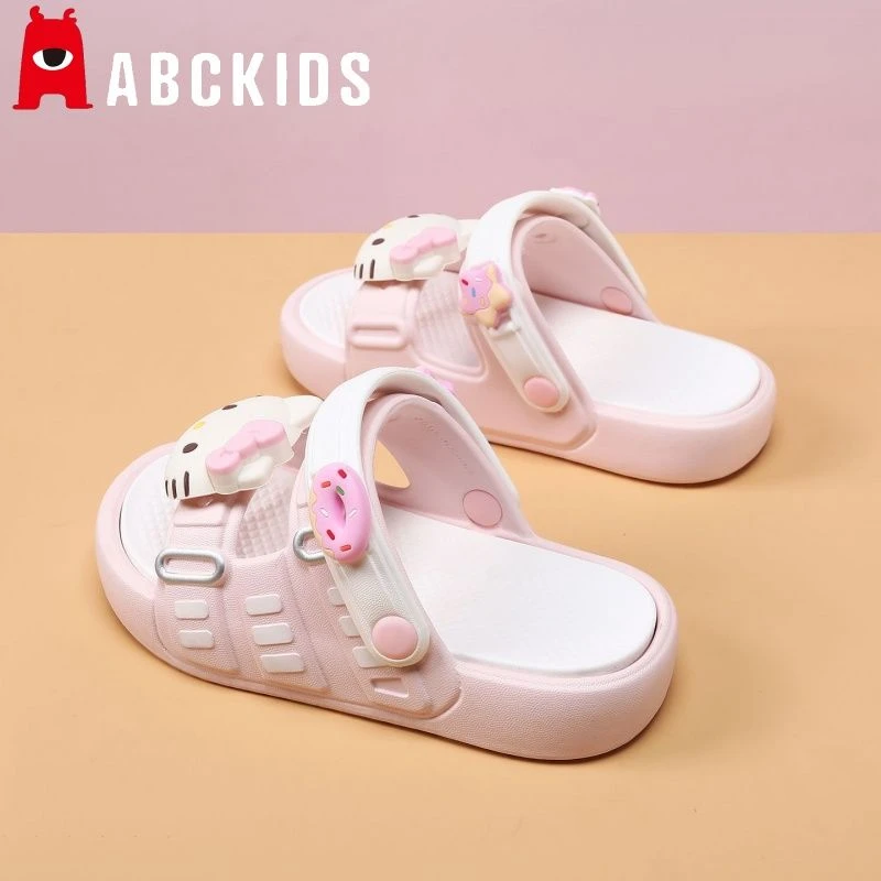 Abckids女童洞洞鞋三丽鸥儿童凯蒂猫拖鞋eva软底户外中大童沙滩鞋