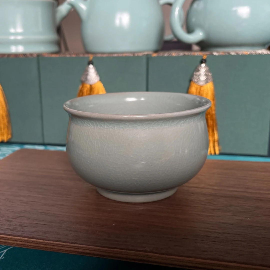 清凉寺 原产地原矿釉汝瓷 天青蝉翼纹 玉兰杯