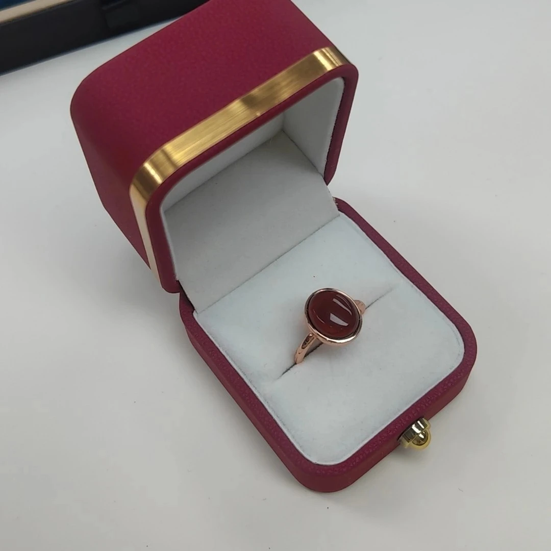 天然保真时尚气质女神款血泊女戒