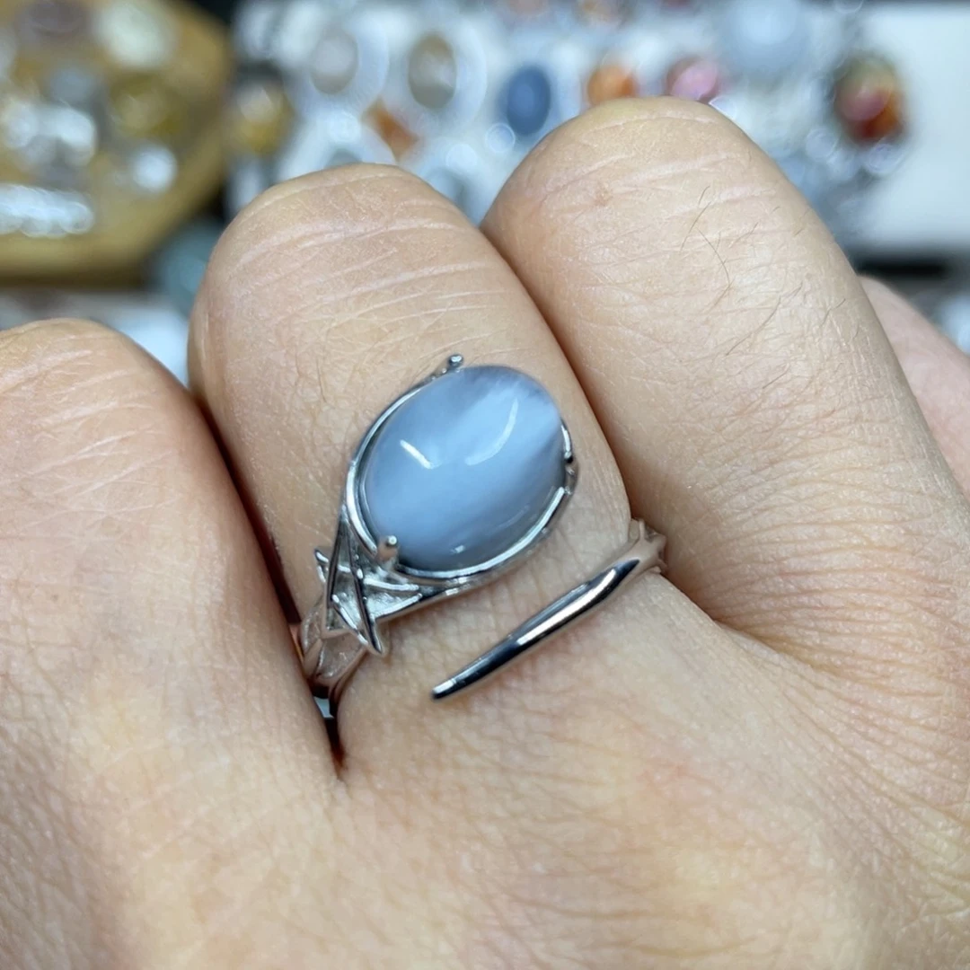 【闪购商品】银S925镶嵌珠宝半成品水晶戒指