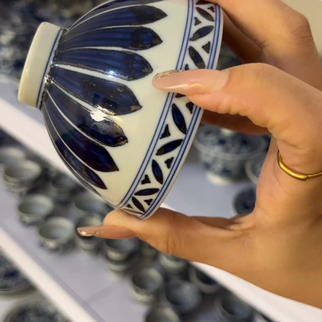 y***g鸡心杯微暇菊瓣纹