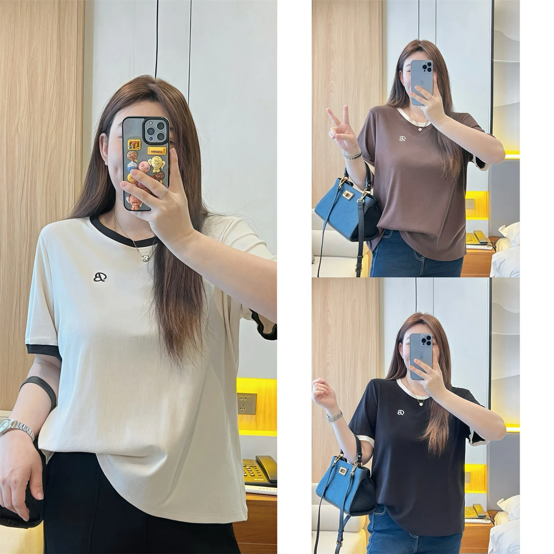 琥珀黄昏 / 夏日纸片人短袖T恤  13898花契大码200斤胖mm新款时尚