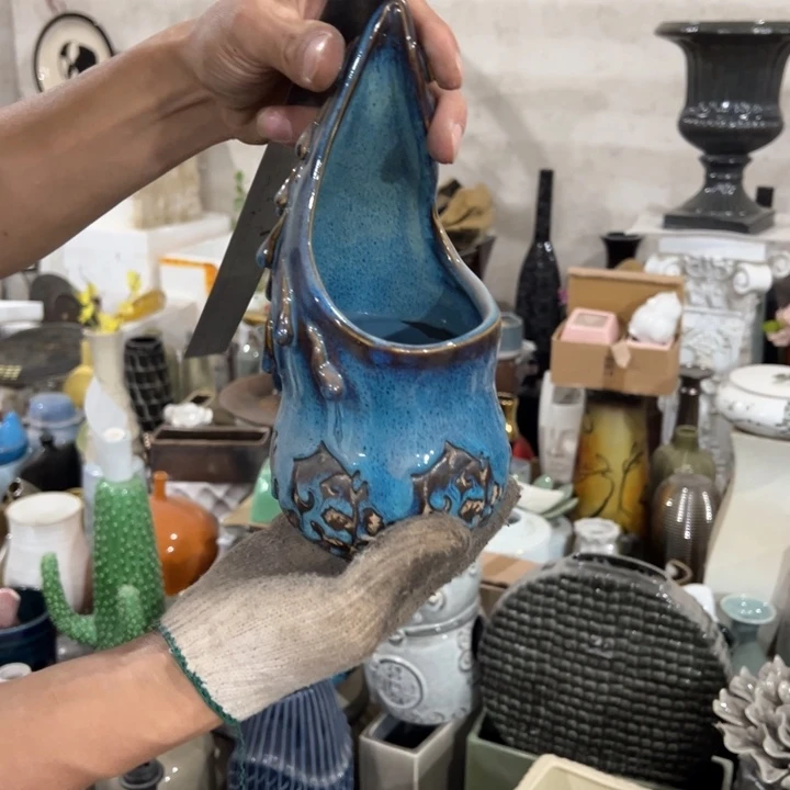 陶瓷花瓶摆件外贸出口（微瑕）高25口9公分