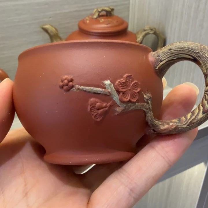 茶壶紫砂60cc绞泥杯