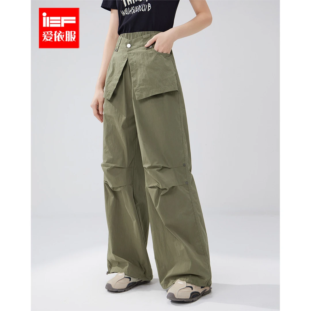 IEF/爱依服长裤2025夏季新款美式街头嘻哈休闲风设计感百搭哈伦裤