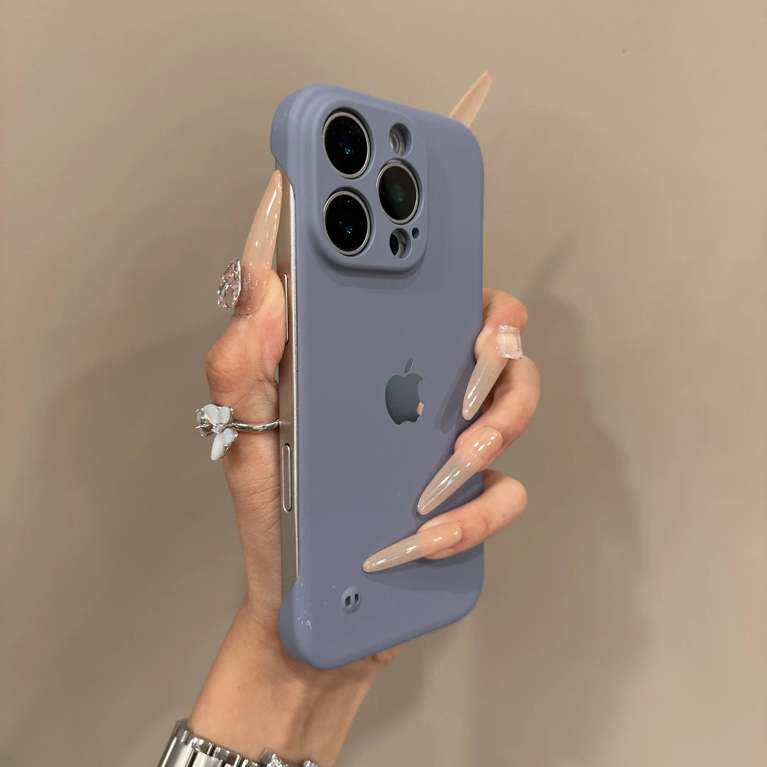 新款纯色无边框适用苹果16promax手机壳华为oppo小米15vivo散热13